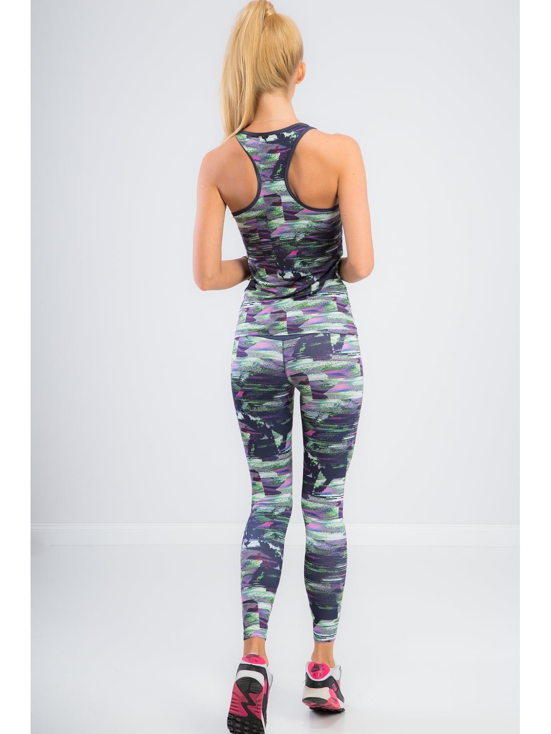 Purple leggings with patterns H001 - Online store - Boutique